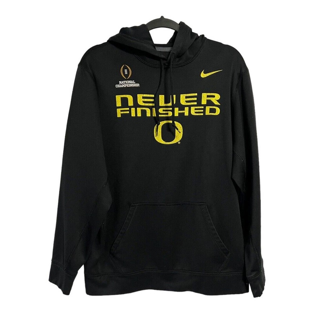 Oregon DUCKS Football National Championship Nike Therma Fit Hoodie Shirt Mens L